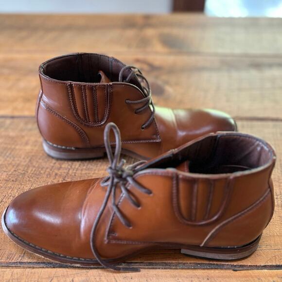 Kids Stacey Adams Brown Maxwell Plain Toe Chukka Boot Dress Shoe Size 2 - Picture 10 of 10